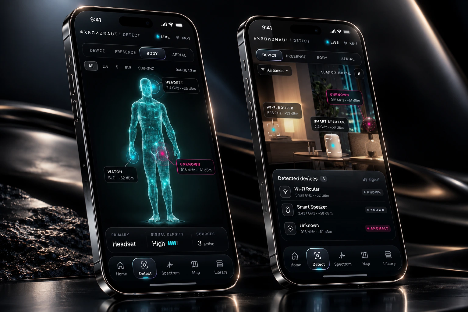 XRONONAUT concept: body-worn signals and nearby device discovery